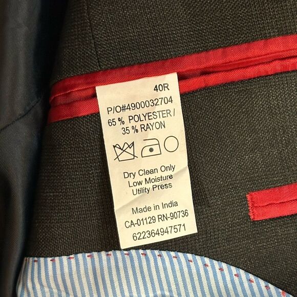 NWT CHAPS Men's Slim Fit 40R Gray Polyester Blend Blazer Sport Coat Jacket - Picture 14 of 16